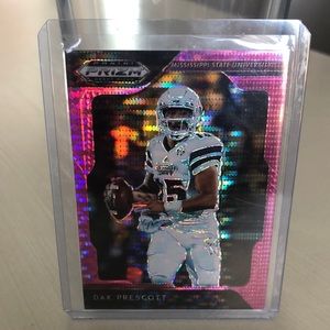 Panini prizm Dak Prescott pink prizm silver football card